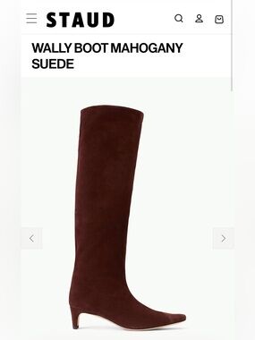 STAUD Wally Mahogany Suede Boot